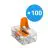 Mehrfachpackung 100x Wago 221-412 Klemmleiste Verbinder| 2 Draht Verbindung